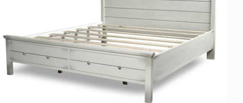 B90040-SR  Geneva Queen/King Side Rails in Distressed White Finish