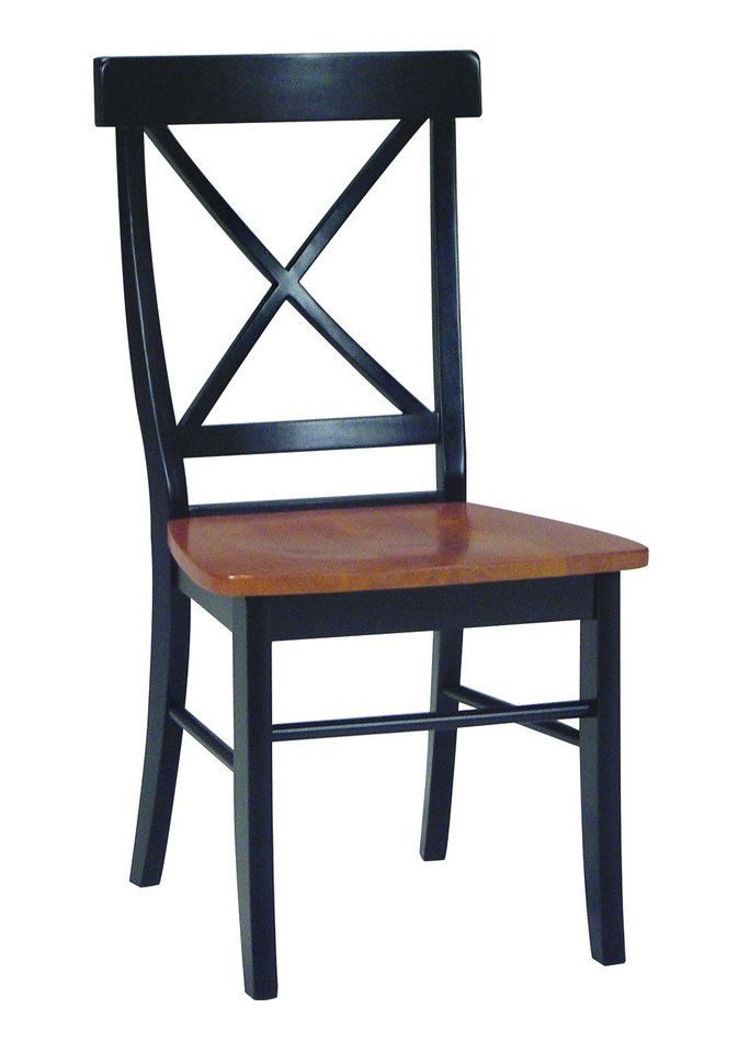 C57-613 X-Back Dining Chair in Black/Cherry