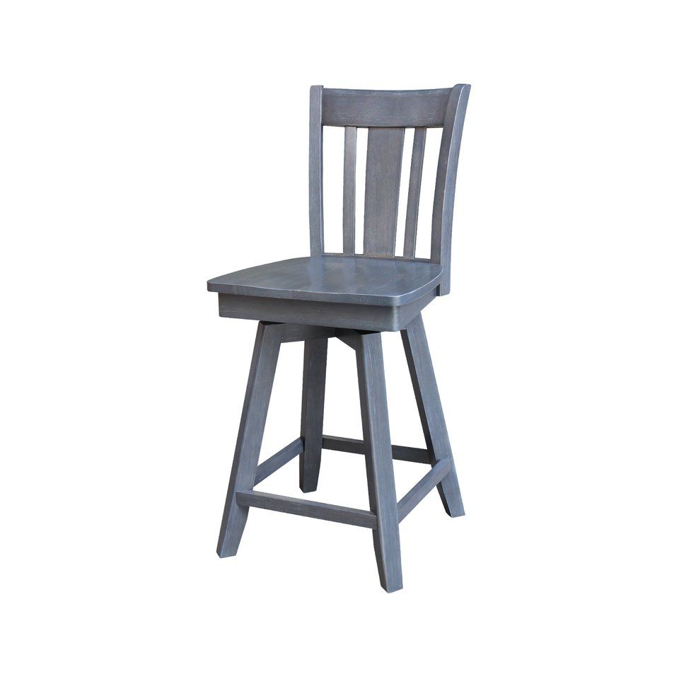S105-102SWB 24&quot; Heather Grey San Remo Swivel Stool