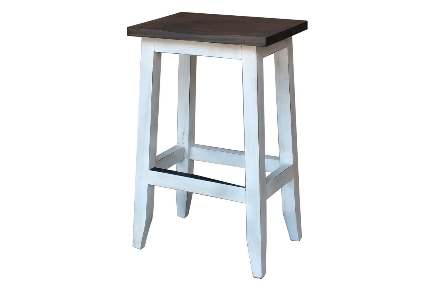 G171-6802 24&quot; Stool 99 Distressed White Counter Saddle Stool