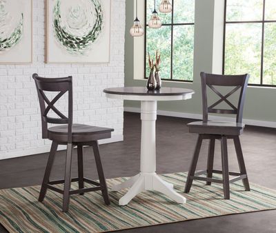 S105-312SWB 24" Heather Grey Charlotte Swivel Stool