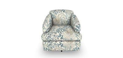 2568-1  Swivel chair w/ Ocean fabric 29422