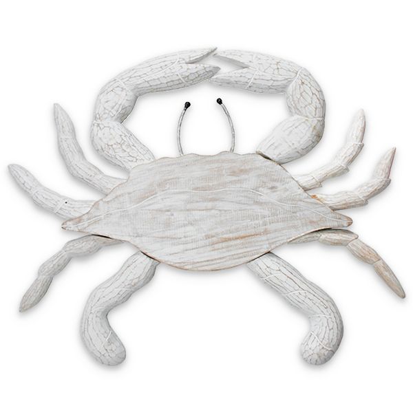C242 Antique Nautical Crab White (large)