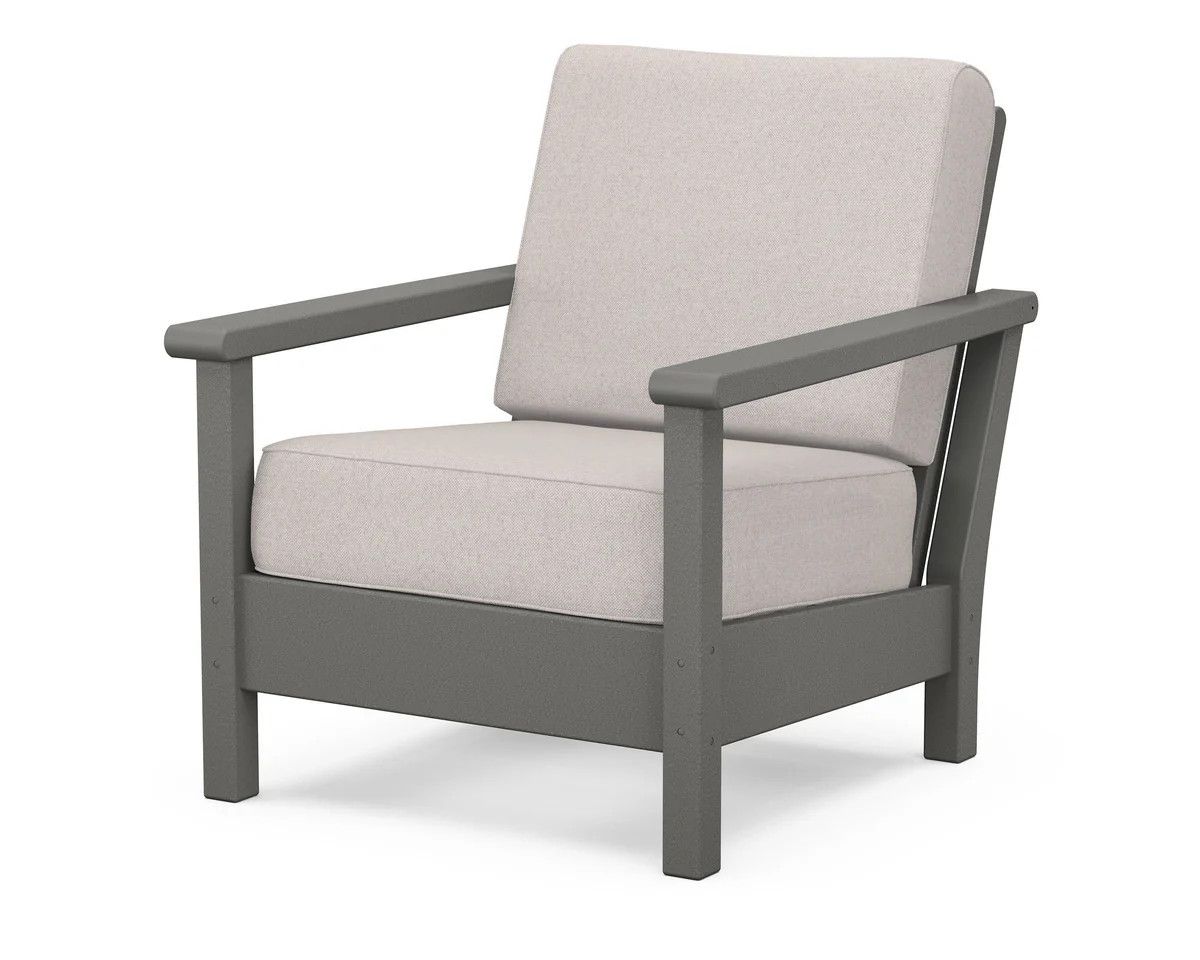 4011GY-145999 Harbour Deep Seating Chair Slate Grey w/ Dune Burlap 145999