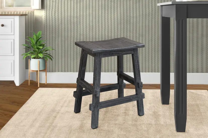 A170-0677   24"  Counter Saddle Stool - Grey