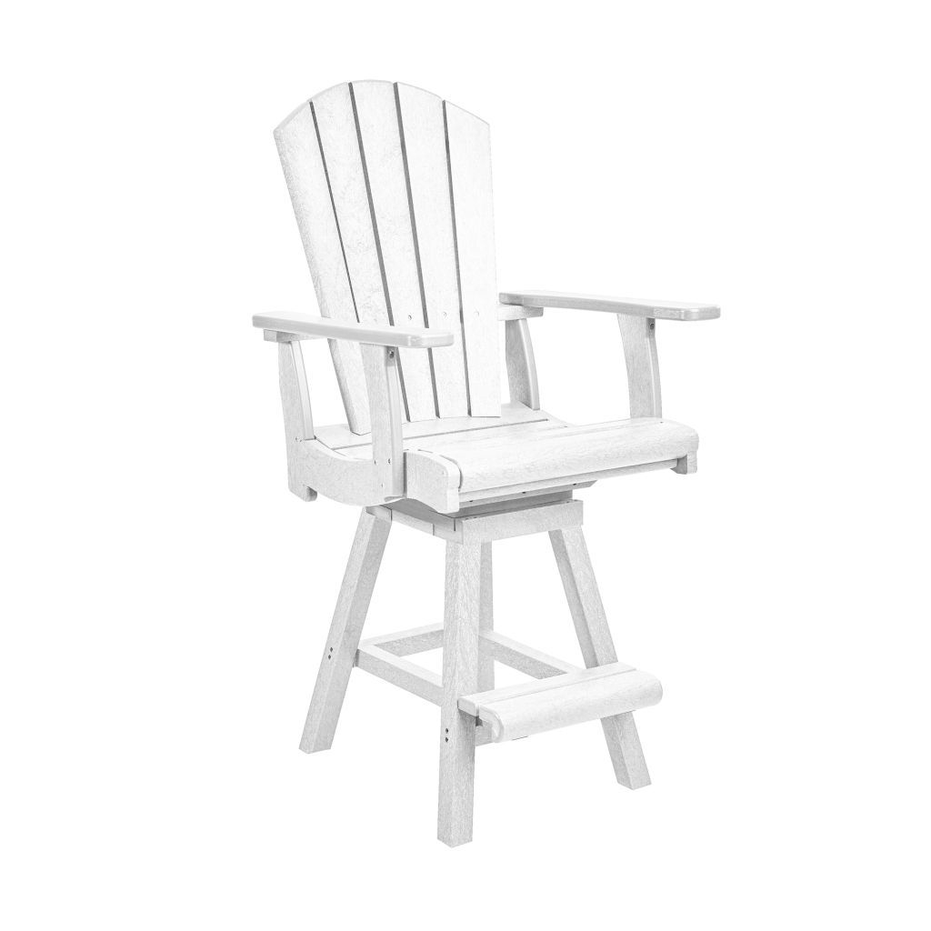 C25C Swivel Counter Arm Chair 02 White