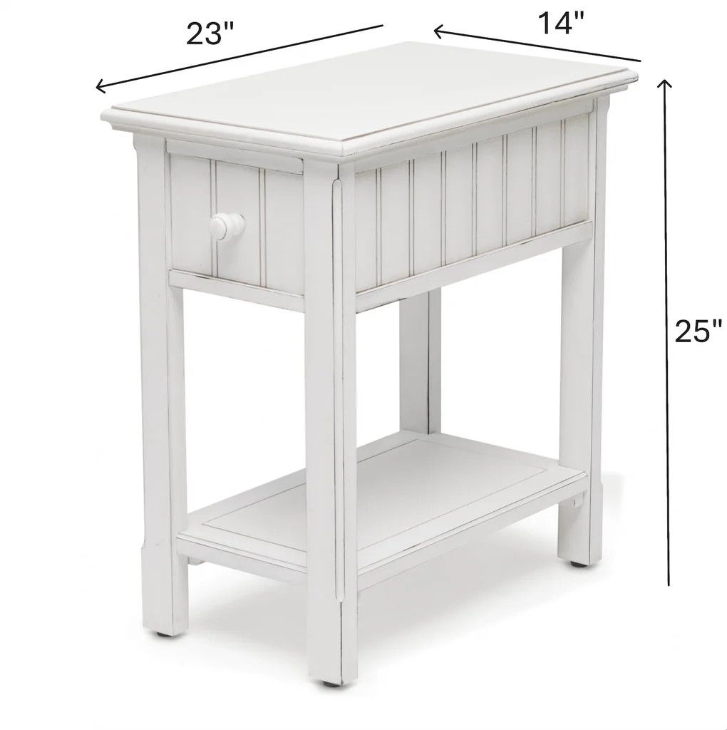 B81805 Monaco Chairside Table Blanc