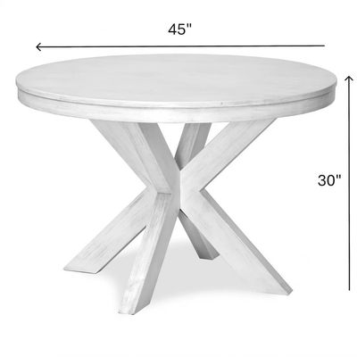 D27786 - WW   Surfside 45&quot; Round Dining Table White Wash Finish