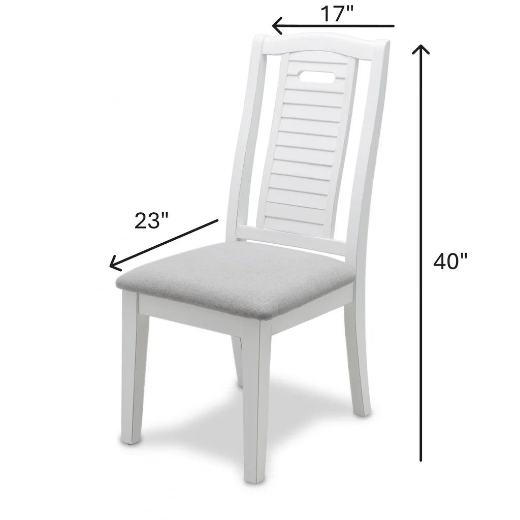 D23382 Islamorada Shutter Back Dining Chair Blanc
