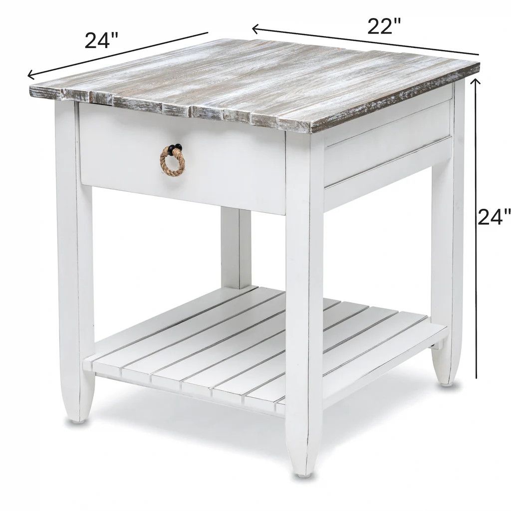 B78202-Grey Picket Fence End Table