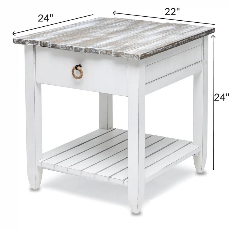 B78202-Grey Picket Fence End Table