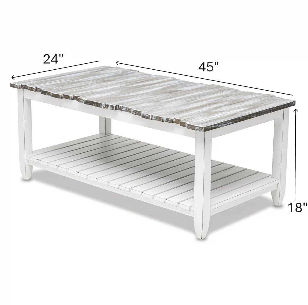 B78203-Grey Picket Fence Coffee Table
