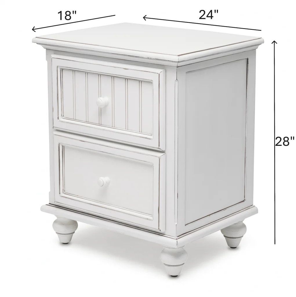 B81832 Monaco Nightstand Blanc