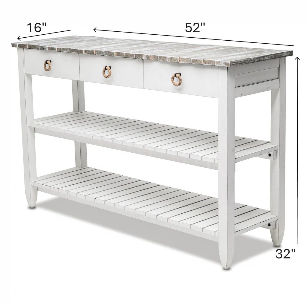 B78219 Grey Picket Fence Entertainment Console