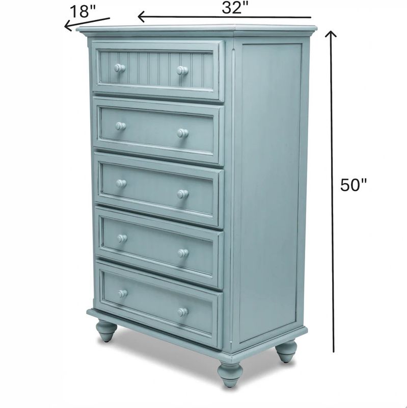 B81835 Monaco 5 Drawer Chest Bleu