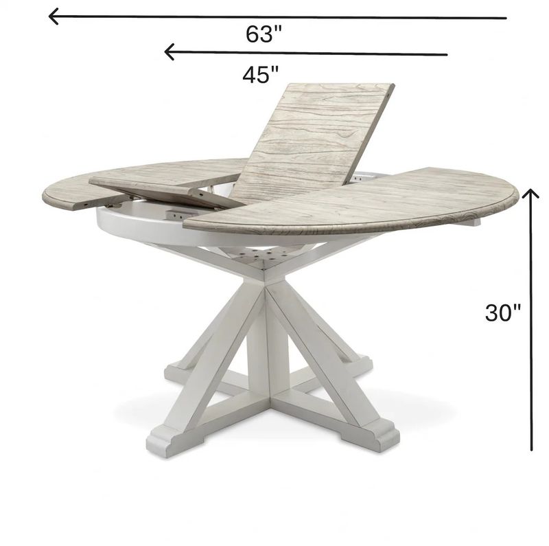 D23385 Islamorada Round Dining Table W/Butterfly Leaf