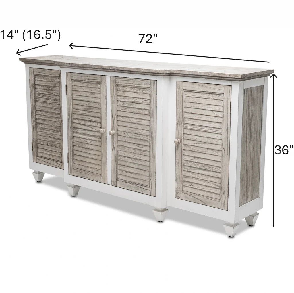 B23315-D  Islamorada 4 Door Credenza - Dapple Grey Finish
