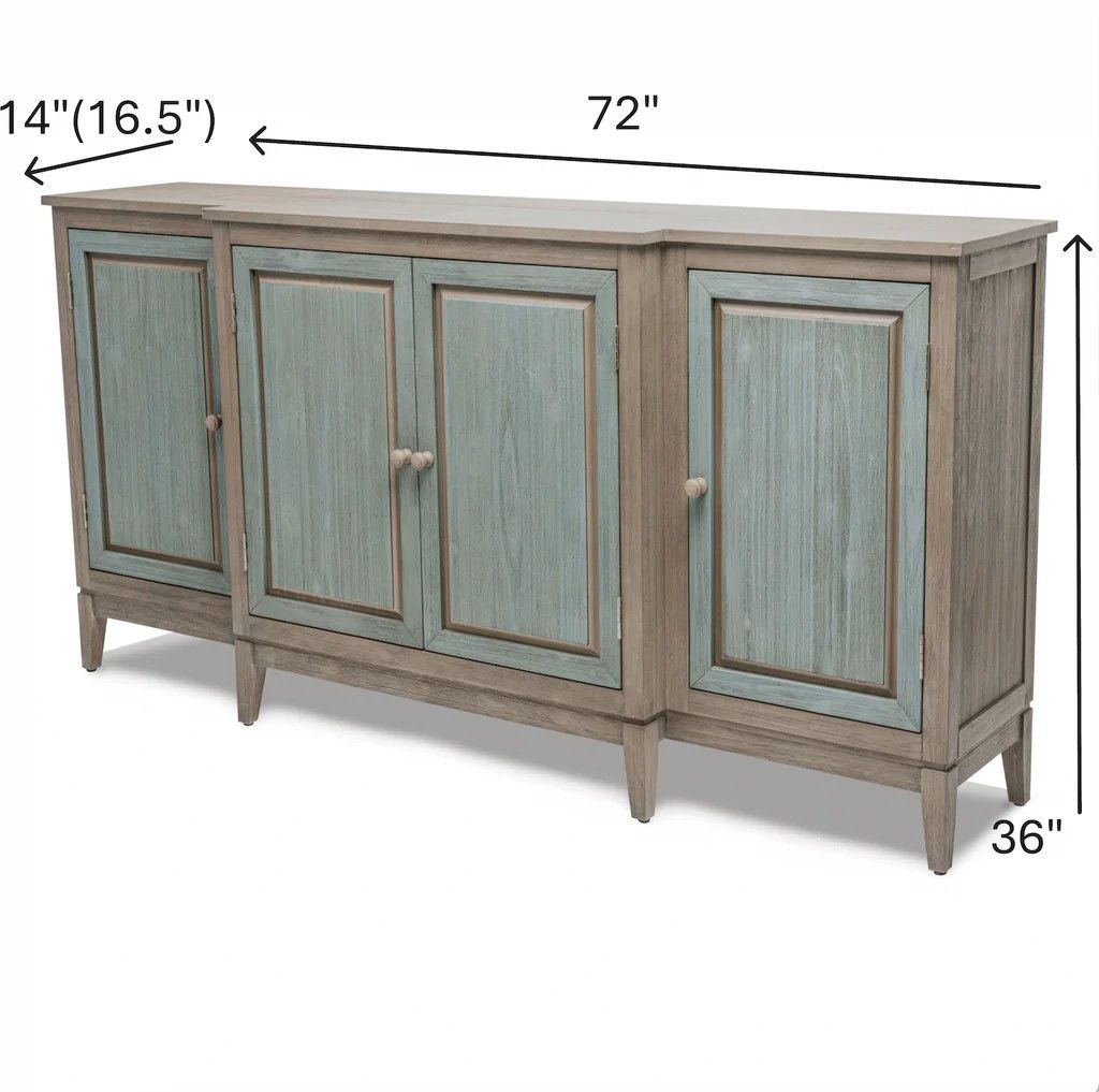 B29915-GRN/GREY  Sanibel 4 Door Credenza