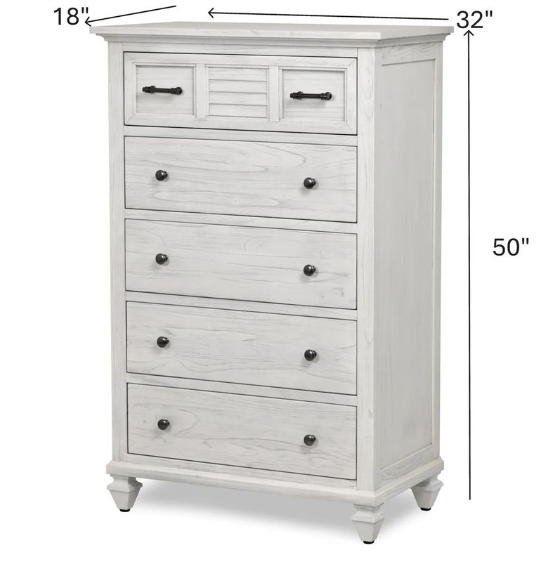 B27735-WW   Surfside 5 Drawer Chest - Weathered White