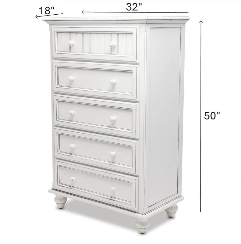 B81835 Monaco 5 Drawer Chest Blanc