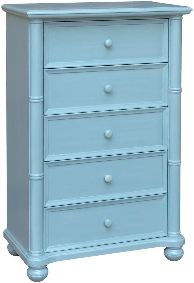 1741-0156 Blue Beachfront 5-Drawer Chest