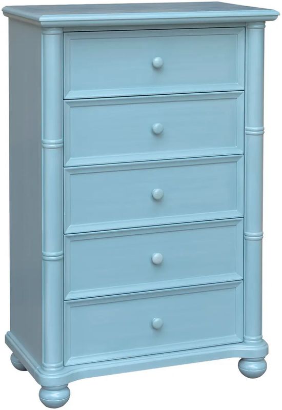 1741-0156 Blue Beachfront 5-Drawer Chest
