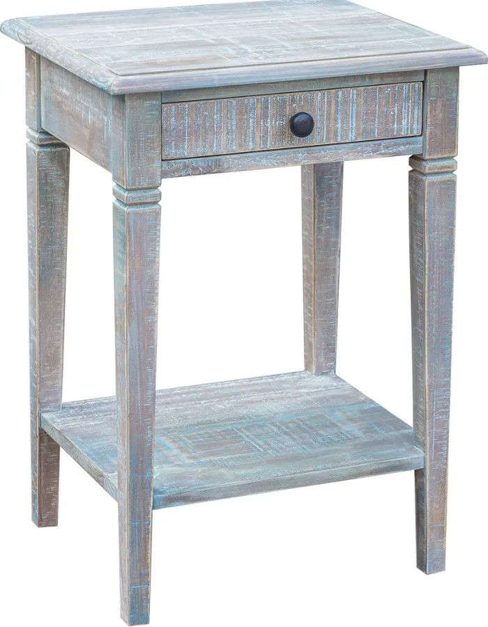 2845-0740 Dover Chairside Table (Light Blue Multi-Finish)