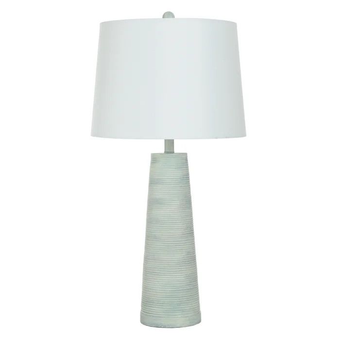L333328 SKY BLUE WASHED CONE | Ribbed Table Lamp Base | Polyresin