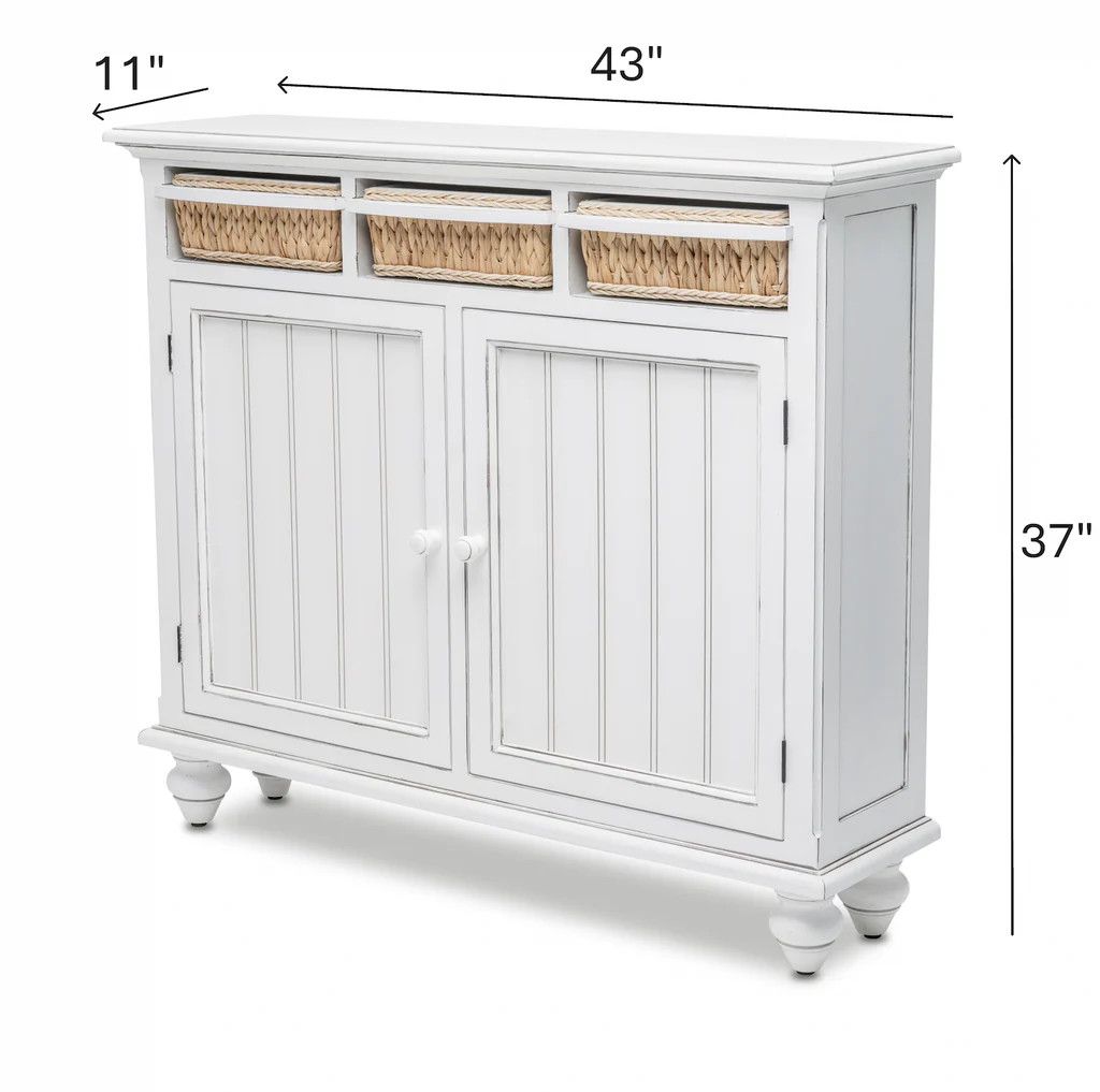 B81822 Monaco Entry Cabinet w/Baskets Blanc