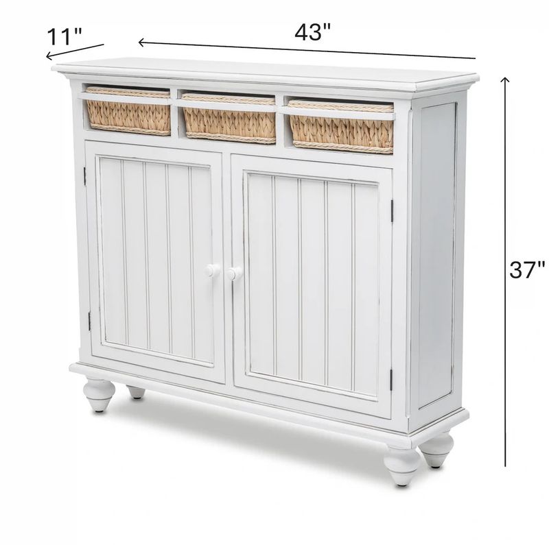 B81822 Monaco Entry Cabinet w/Baskets Blanc