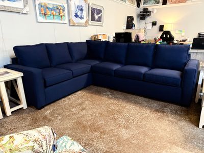 SP30542-57/SP30542-38 Bentley Spectrum Indigo Right Arm Sleeper/Left Arm Sofa Sectional