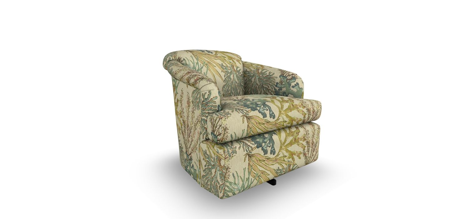 2568-1 Swivel Barrel Chair Caribbean 31094 (Grade D)