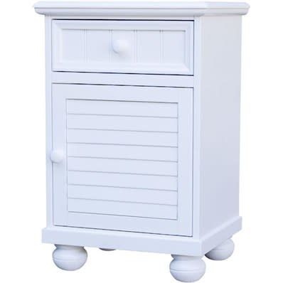 1738-0150 Beachfront Pure White 1 Door Nightstand