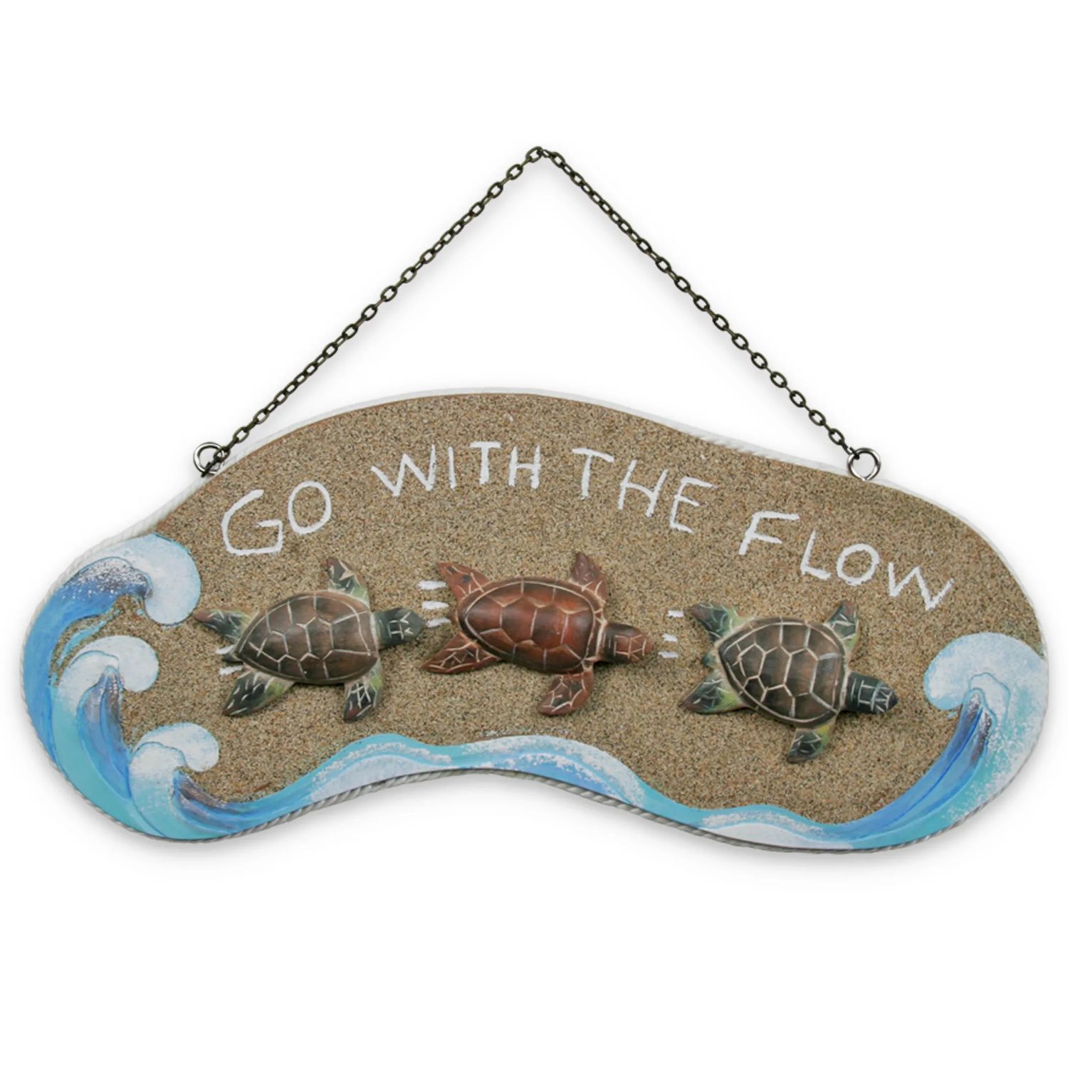 C382 Go With The Flow Sea Turtle Sign