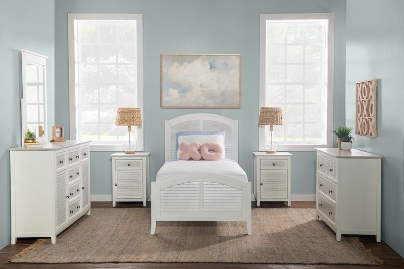 BD128-1202TH High Tide Arched Twin Headboard Chalk &amp; White