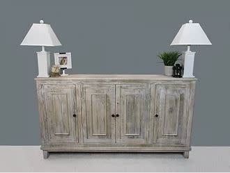 MDA-20-787 Whitewash 4-DOOR Sideboard 68 x 9.5 x 38