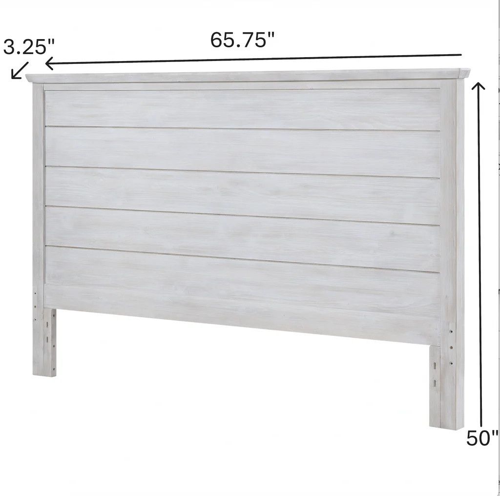 B90040-HB Geneva Queen Headboard Distressed White Finish