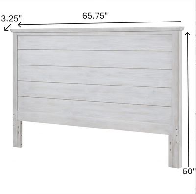 B90040-HB Geneva Queen Headboard Distressed White Finish