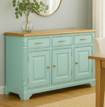 1128-3534   Tidewater Sideboard (Aqua/Natural Light)