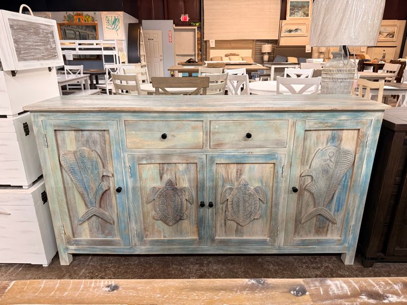 NB-48A 2 Dwr 4 Door turtle sideboard 71" x 16" x 38"