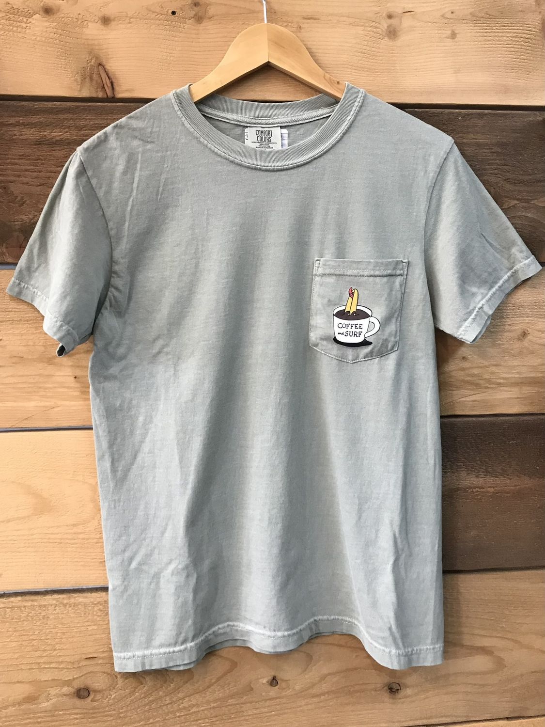 Coffee &amp; Surf Short Sleeve  Pocket Tee