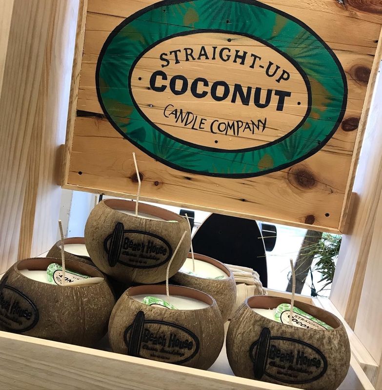 STRAIGHT UP COCONUT CANDLES -COCONUT - Beach House Logo
