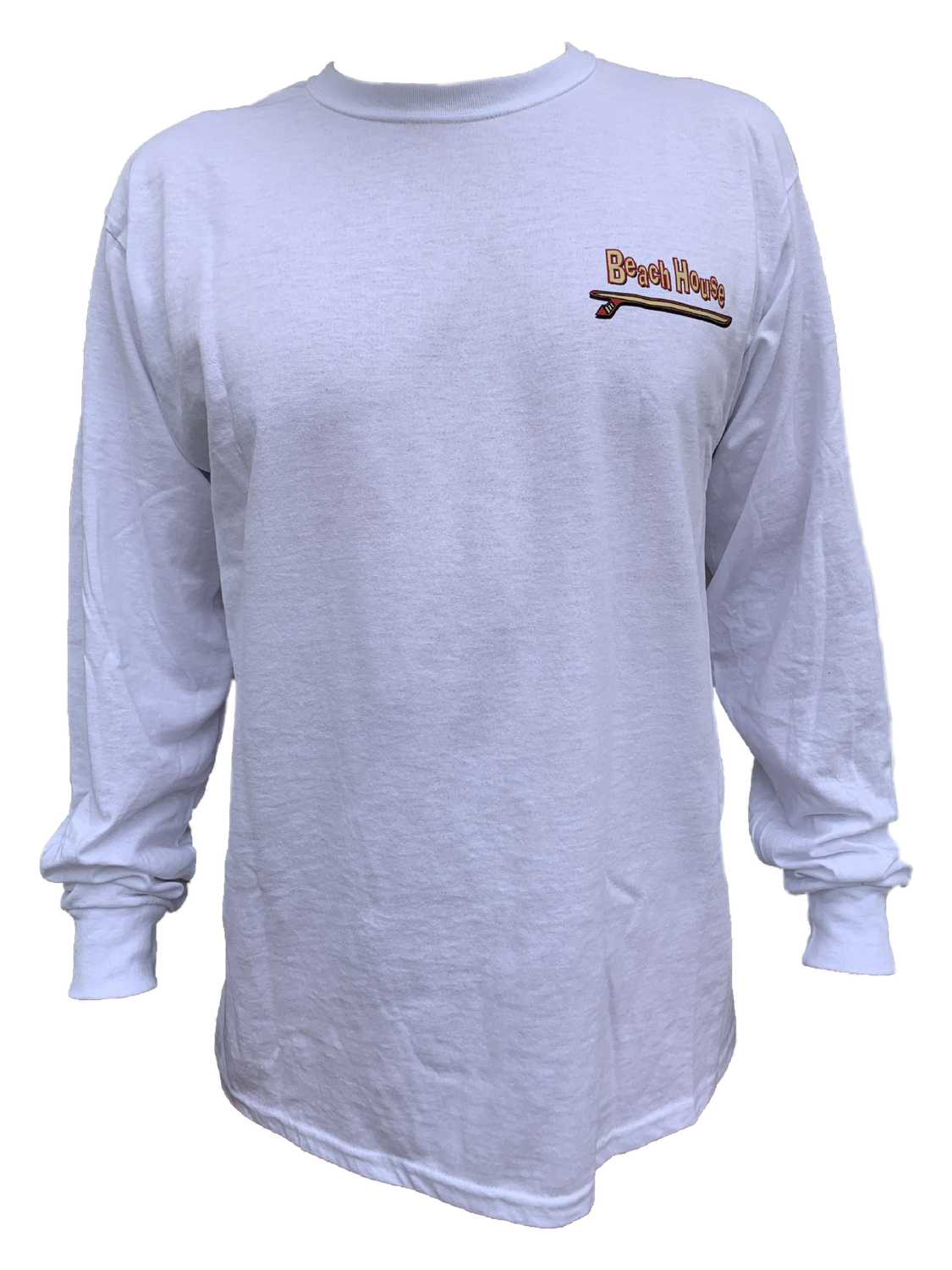 Beach House Adult Long Sleeve Tee, Color: White, Size: Small