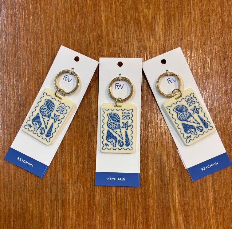 Seashell Stamp Bag Charm &amp; Keychain