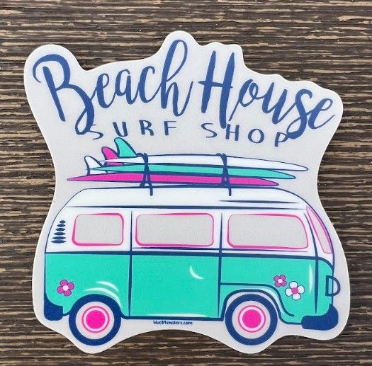 Beach House VW Bus  Sticker