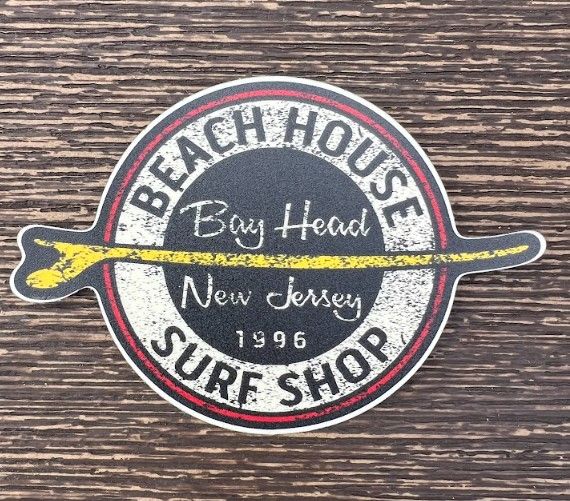 Beach House Vintage Longboard Sticker