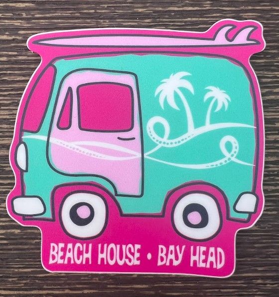 Beach House Palm Tree Van Sticker