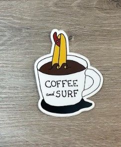 Coffee and Surf Sticker - Large