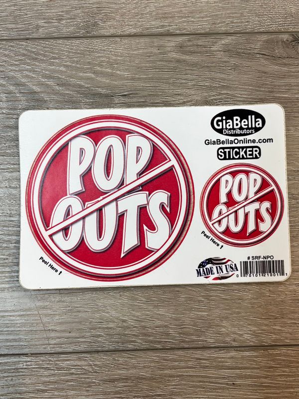 No Pop Outs Sticker