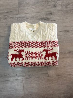 Nautical Nordic Reindeer Cable Knit Sweater